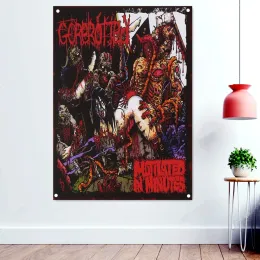 Tillbehör Cannibal Corpse Heavy Metal Music Rock Band Banner Wall Chart Fantasty Brutal Dark Art Flag Skull Tattoo Poster Tapestry