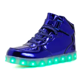 Sneakers Storlek 2546 USB Charger Basket led barnskor med lätta barn casual pojkar flickor upplyst Krasovki Luminous Sneaker