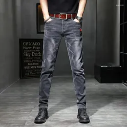 Men's Jeans For Men Work Wear Trousers Straight Male Cowboy Pants Stretch Black Elastic Luxury Trend 2024 Kpop Fashion Autumn Clothing