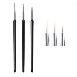 Makeup Brushes 3pcs/Set Fine Hand Painted Thin Hook Line Pen Nail Art Supplies Drawing Paint Brush Nylon Acrylic Painting