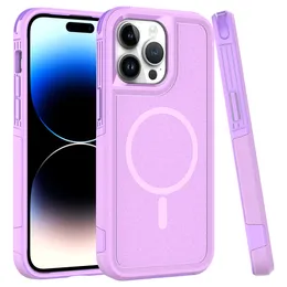 iPhone 11 12 13 14 15 Pro Max Plus Samsung S24 Ultra Plus S23 Fe Magnetic TPU Hard Plastic Protective Back Cover Case의 하이브리드 견고한 갑옷 충격 방지 전화 케이스