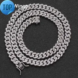 BC003 8mm mässingsinställning Zircon Cuban Link Chain Halsband Hip Hop Jewelry Bling CZ Chain Iced Out