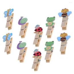 Ramar 3 Set Animal Po Folder Wood Clothes Hangers Clips Andra produkter Prydnadsutbytbara klämmor Tillbehörsrep