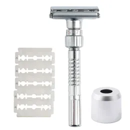 면도기 클래식 핸들 면도기 더블 에디드 나비 트위스트 오프닝 오프닝 TSHAPED 9SPEED RADICAL AREDMENT FRONT RAZOR UNISEX SEST 5 BLADE