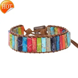 Hot Selling Rainbow Yoga Bracelet Emperor Stone Multi Layer Wrapped Weaving Handmade