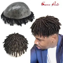 Toupees toupees stravagante maschile toupee per africano amerce africano remy haumano capelli iniettati inietta