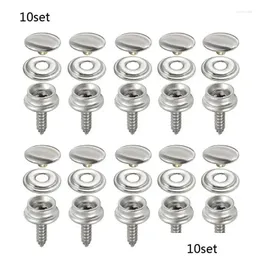 Atv Parts All Terrain Wheels 10 Sets Stainless Steel Snap Fastener Marine Yacht Boat Canvas Er Tool Button C63D Drop Delivery Automobi Otqej