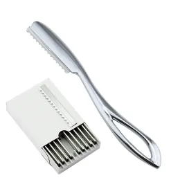 Blade 1 Safety Razor +10 Blade Safe Knife Cate Beard Face Bodythinning Razor Hair Scissors Barber Hairwressing Haircut