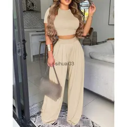 Women's Jeans Womens Classic 2023 New Explosive Summer New Womens Two Piece Printed Tank Top Pantsl2403