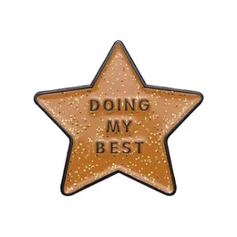 Doing My Best Star Enamel Pin Custom Gold Color Metal Badge Brooch Backpacks Shirt Lapel Jewelry Accessories Friend Kid Gifts