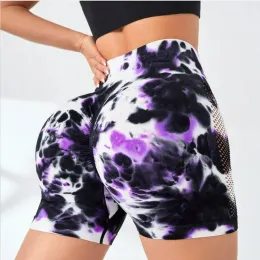 Stövlar sömlösa byte shorts tie färgämne sport leggings hög midja mage kontroll trycka upp tights kvinnor yoga byxor cyklist shorts