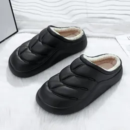 Slippers Couple Eva Fluffy Outdoor Waterproof Style Easy To Clean Young Fashion Non-slip Lightweight Winter Warm Shoes