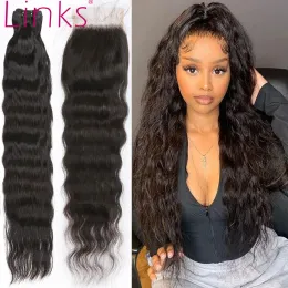 Wigs Links 28 bundle dritti naturali da 30 pollici con chiusura Brasilian Human Raw Hair 3 4 Wavy Frontal Free Shipping Wholegele Coffe