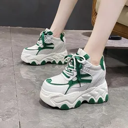 Chunky 852 Casual Shoes Summer Sneakers Women Dreatble Mesh Lady Fashion Lace Up Platform Outdoor 9cm Wedge Heels Chaussures Femme
