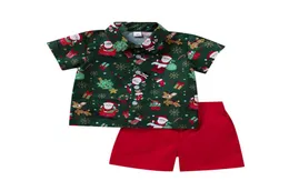 Conjuntos de Natal meninos ternos casuais dos desenhos animados crianças roupas de bebê manga curta shirtshorts 2pcsset conjunto de roupas B28983231033