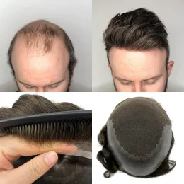 Toupees Indian Human Remy System wymiany włosów dla mężczyzn Mężczyzny Męskie włosy q6 baza francuska koronka ze skórą różne kolory