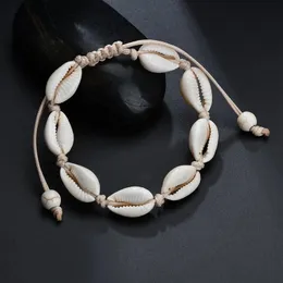 Bohemia Natural Shell Fußkettchen für Frauen Fußschmuck Sommer Strand Barfuß Armband Knöchel am Bein Chian Knöchelriemen Zubehör 240321