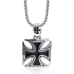 Pendant Necklaces Classic Knights Templar Cross Medal Necklace Men's Punk Retro Trendy Jewelry Gift