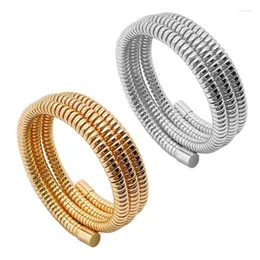 Bangle Waterproof Wrap Armband Öppnande armband Fashionabla manschett Elastiskt armbandshandlat Accessory Iron Material E0BE