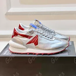 Nuove sneakers GB con fondo basso in tessuto argento. Piattaforma da corsa da basket da donna, piatta, di lusso, da passeggio, scarpe casual firmate da uomo, scarpe da ginnastica con logo alla moda in pelle