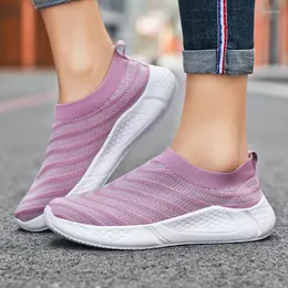 Sapatos casuais verão moda meia deslizamento para mulher 2024 leve respirável tênis zapatos deportivos para mujer