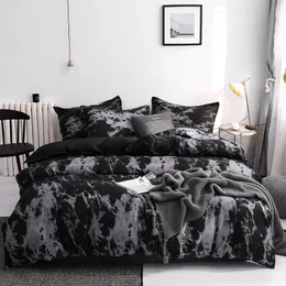 Coppia copripiumino nero con federa set di biancheria da letto trapuntato moderno di lusso copripiumino matrimoniale / king letto singolo 240309
