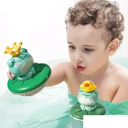 لعبة Bath Toys Baby Toy Spray Water Floating Frog Frog Wame Game Wilds Sweatming 230505 Drop Droviour Kids OTKBM