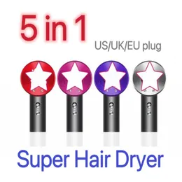 5-in-1 Hair Dryer Professional Electric Air Pack Negative Ion Powerful Cold Wind Hair Dryer Care Temperature Cold and Warm Wind Care Tool With Five Nozzles