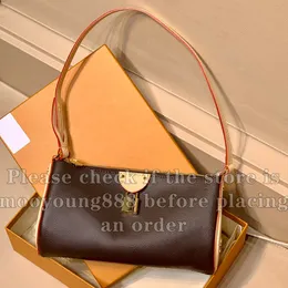 12A Upgrade Mirror Quality Designer Pochette Tirette Hobo Väskor 22 cm små kvinnors kopplingslåsväska Luxurys belagda dukhandväskor Brun Purse Axel Box Bag