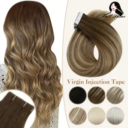 Extensions Full Shine Tape in Hair Extensions Human Hair Virgin Injection Tape in Human Hair Extensions Seamless Natural Real Human Hair