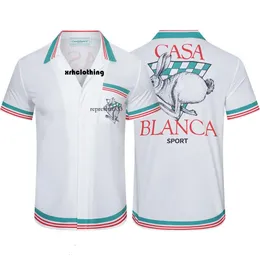 Casa Blanca T Shirt Hafif Stili Küçük Tavşan Küba Kısa Kollu İlkbahar/Yaz High Street Kazablanka Günlük Çift Gömlek