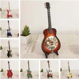 Gitarre Mini Gitarre Miniatur Modell E-Gitarre E-Bass Modell Miniatur Holz Mini Musikinstrument Modell Sammlung