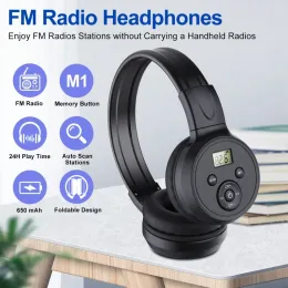 Radio Wireless FM Radio hörlurar med 3,5 mm ljuduttag FM Radiomottagarens headset FM 50108MHz Wide Range FM Radio Headset