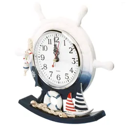 Table Clocks 1pc Home Decorative Clock Desktop Mediterranean Style Ornament For Room