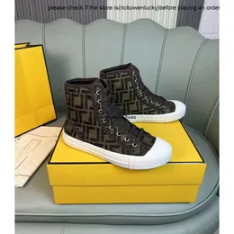 Fendine Desig Sneakers Shoes Comfort Casual Casual High-Top Canvas Mens 스포츠 고무 메시 가벼운 스케이트 보드 주자 단독 기술 직물 트레이너 상자