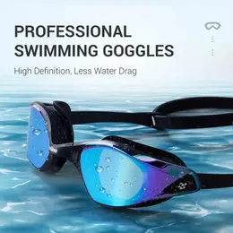 HD Anti Fog Professional Competition Swimming Goggles Män Kvinnor Vattersport Eyewear Glasögon Adutable Adult Swim Race 240312