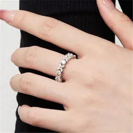 Anéis de diamante de prata esterlina 925 para mulheres festa de casamento branco 5A zircônia amor anel de noivado de casamento feminino joias de luxo namoro roupa diária amigo caixa de presente tamanho 6-9