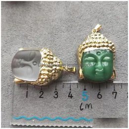 Charms Fashion Smiling Buddha Head Pendant Relius Leshan Nt Buddhism Fl Rhinestone Paved Charm For Necklace Jewelry Diy Making Drop De Dhula