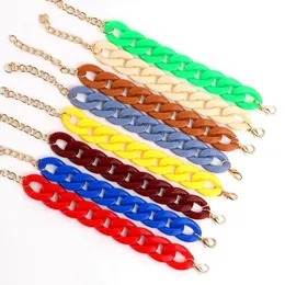 FishSheep Colorful Acrylic Thick Chain Bracelets For Men Women Bohemian Multi Color Resin Link Bracelets Bangles Fashion Jewelry 240321