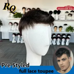 Toupees Toupees Pre Cut Styled Toupee For Men Human Hair Man Swiss Full Lace Base Hair Replacement Systems Hair Piece Protesis Hombre Male
