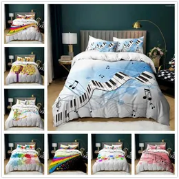 Bedding Sets Musical Note Duvet Cover Set For Boys Girls Teens Bedroom Music Theme Comforter & Pillowcase Housse De Couette