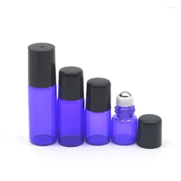 Storage Bottles 20pcs 1ml 2ml 3ml 5ml Perfume Sample Empty Purple-blue Glass Roller Bottle Essential Oil Roll-On