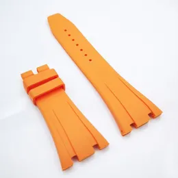 27mm Orange Color Rubber Watch Band 18mm Folding Clasp Lug Size Ap Rand för Royal Oak 39mm 41mm Watch 15400 15390218s