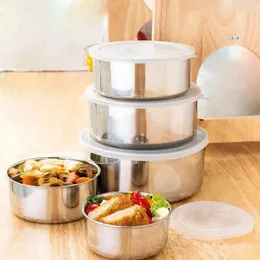 Conjuntos de louça 5 Pcs de aço inoxidável Home Kitchen Container Storage Mixing Bowl Set