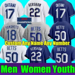 Custom Mookie Betts Jersey 17 Shohei Ohtani 18 Yoshinobu Yamamoto Freddie Freeman Baseball Dodgers Clayton Kershaw James Outman Urias Men Women Youth