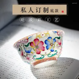 Set da tè Set da tè in ceramica Jingdezhen Piccola ciotola Coppa Master Singolo disegnato a mano personalizzato