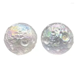 Decorative Figurines Beautiful Electroplated Aura Crystal Moon Ball Spheres Colourful Rainbow Clear Quartz Rough Healing Gift 1pcs