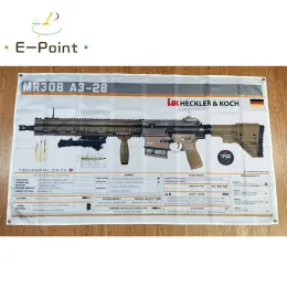 Accessories Heckler & Koch HK MR308 A328 Gun Flag 3ft*5ft (90*150cm) Size Christmas Decorations for Home Banner Indoor Outdoor Decor M109