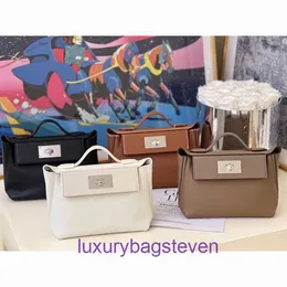 Hremms Kelyys Yüksek kaliteli toz geçirmez çanta tasarımcısı omuz ucu Keçe Cowhide 2424 Çelik donanım el tipi tek crossbody bayanlar gerçek logo