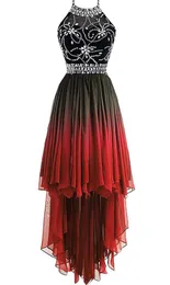 2019 New Sexy Halter Crysal Hilo Prom Dresses Chiffon Plus Size Size Homecoming 칵테일 파티 특별 행사 가운 멍청이 Fiesta B7683488